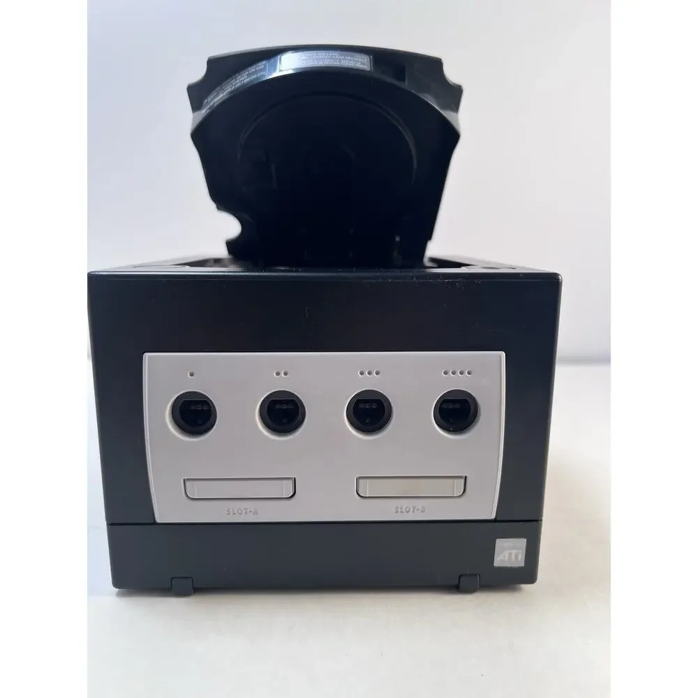 GameCube Black Console (DOL-001) 1 OEM Controllers, Power Cord, AV Cable - EUC